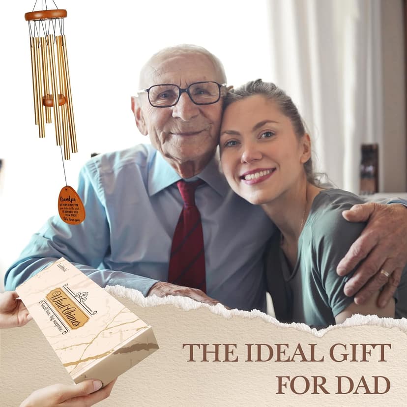 Gifts for Grandpa, Grandpa Wind Chimes, Father's Day Best Gift for Grandpa, Birthday Gift for Grandfather from Granddaughter, Grandson, Grandpa Gifts Ideas for Thanksgiving Christmas