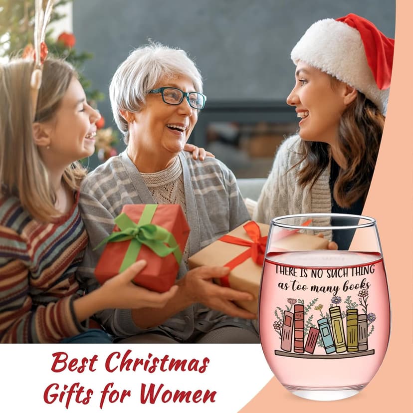 Futtumy Gifts for Book Lovers Women, Book Lover Wine Glasses 17oz, Gifts for Readers Book Lovers, Funny Reading Bookish Book Lovers Gift for Birthday Christmas Mother's Day