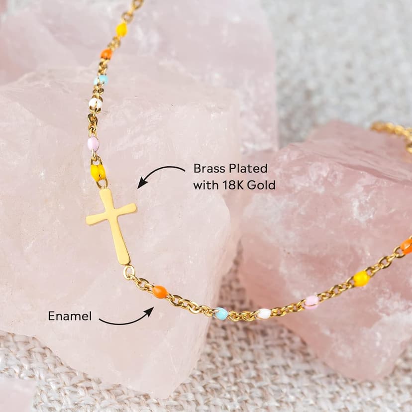 STORYJEWELLERY Cross Bracelet for Women, Religious & Christian Gifts for Women, Confirmation and Baptism Gifts, Encouragement Presents for Sister Daughter and Friend, Christian Jewelry