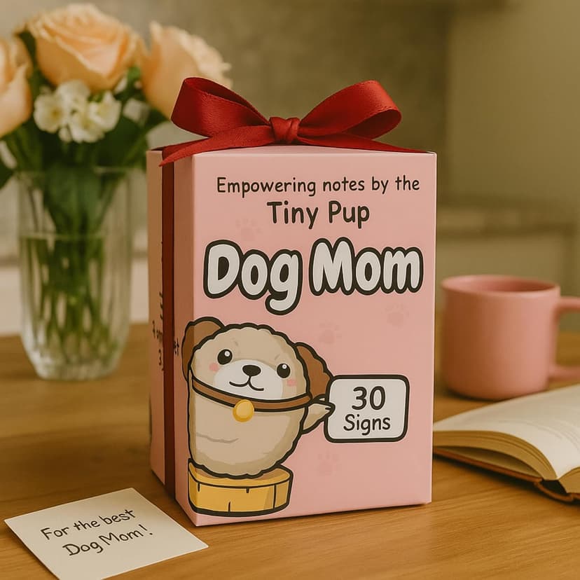 Dog Mom Gifts for Women - Positive Crochet Animal with 30 Cute Signs for Dog Moms, Unique Birthday Gift for Pet Lovers, Funny Present for Birthday, Christmas, Mothers Day - Funny Furr Mama Gifts