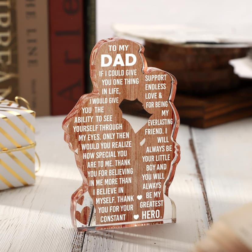 Dad Gifts from Son -Dad Birthday Gift from Son -Dad Christmas Valentines Easter Gifts Idea Daddy New Dad To My Best Dad Ever Gifts Father's Day Desk Decor Acrylic Plaque Sign