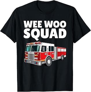 Funny Firefighter Art For Men Women Kids Fire Truck Fireman T-Shirt