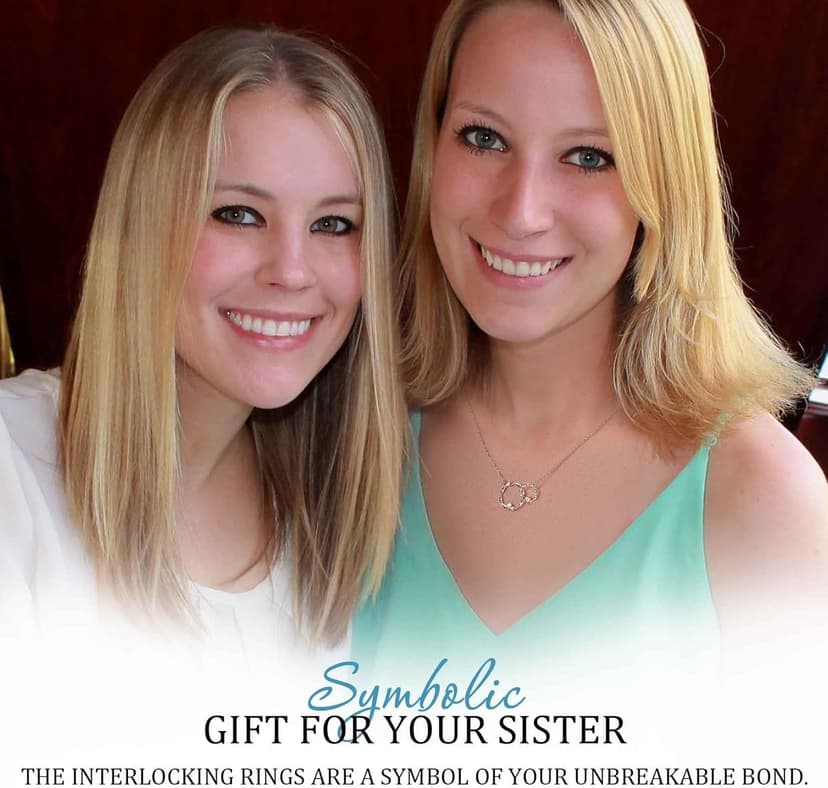 Sister Gifts, Sterling Silver Interlocking 2 Circles Necklace for Big & Little Sisters, Sister Birthday Gifts from Sisters