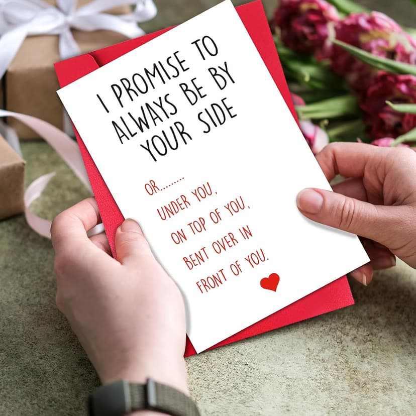 Funny Anniversary Card for Boyfriend Husband, I Promise to Always Be By Your Side Card, Hilarious Gift for First Second Third Year Anniversary (Top or Under)
