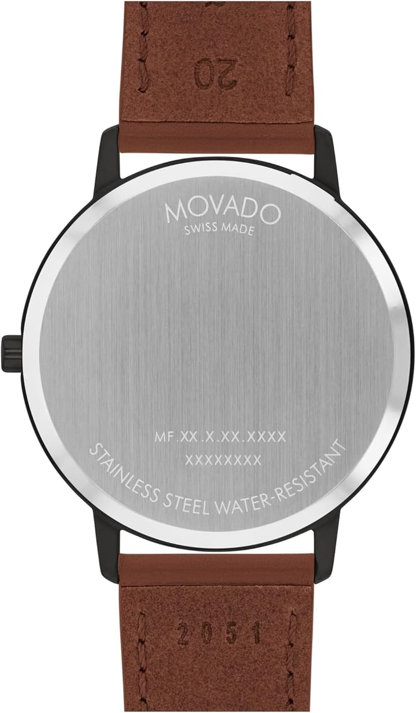Movado Face Men's Luxury Quartz Watch - Swiss Movement - Water Resistance 30 Meters (3ATM) - Elegant Timepiece - Gift for Him - 41mm