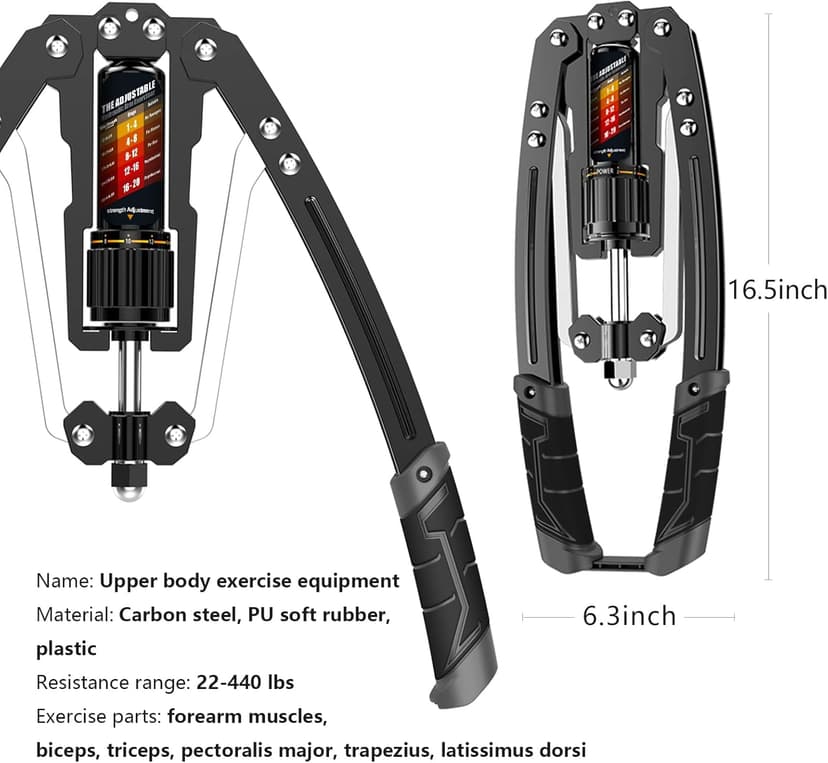 EAST MOUNT Twister Arm Exerciser - Adjustable 22-440lbs Hydraulic Power, Home Chest Expander, Shoulder Muscle Training Fitness Equipment, Arm Enhanced Exercise Strengthener.