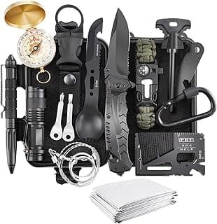Survival kits 17 in 1, Emergency Survival Gear and Equipment, Cool Gadgets for Men Camping Fishing Hunting Outdoor