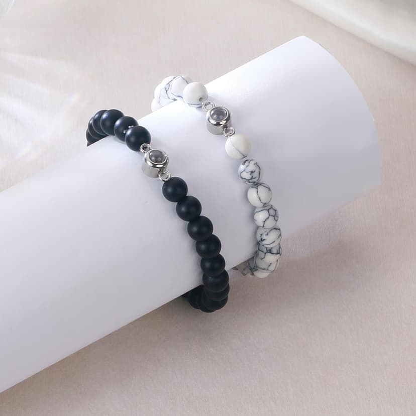 PEALICIOUS Gifts for Girlfriend, Bracelets for Girlfriend Matching Couple Bracelets with 100 Languages, Adjustable Girlfriend Birthday Gifts as BF and GF Love Bracelet Romantic Jewelry