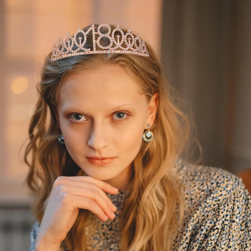 Crown and Pearl Pin Set for 18th Birthday - It's My 18th Birthday Sash, Tiara, Cake Topper, Decorations and Gift for Her