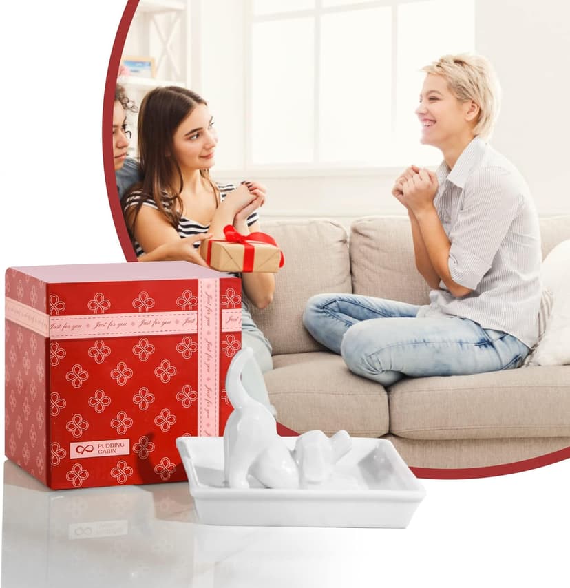 PUDDING CABIN Dog Mom Gifts for Women: Dog Lover Ring Holder Dish Jewelry Holder, Perfect for Mothers Day, Birthday, Wedding, Christmas