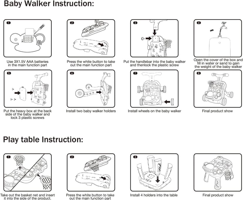 QDRAGON 3 in 1 Baby Walker and Activity Center for Girl, Learning to Walk, Sit to Stand, Early Educational Push Toys with Music Panel for Infant Toddler 12+ Months Pink