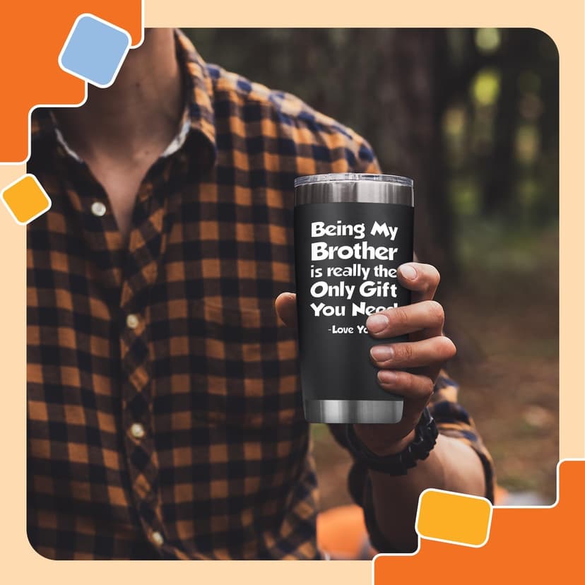 NewEleven Gift For Brother From Sister, Bro - Best Birthday Gift For Big, Little Brother, Siblings, Brothers In Law - Funny Gag Gifts For Men - 20 Oz Tumbler