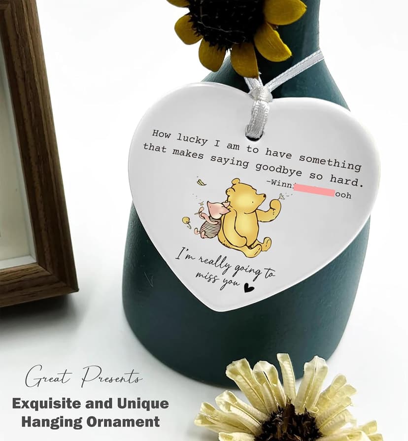 Neighbors Moving Gift,Best Friends Leaving Presents,Graduation Present,Boss Colleague Coworker Going Away,New Job,Farewell,Good Bye,Promotion,Retirement Gift-Heart Shaped Ornament