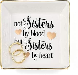 JoycuFF Friend Gifts for Women Marble Ceramic Ring Dish Trinket Tray-Gifts for Best Friend Birthday Christmas