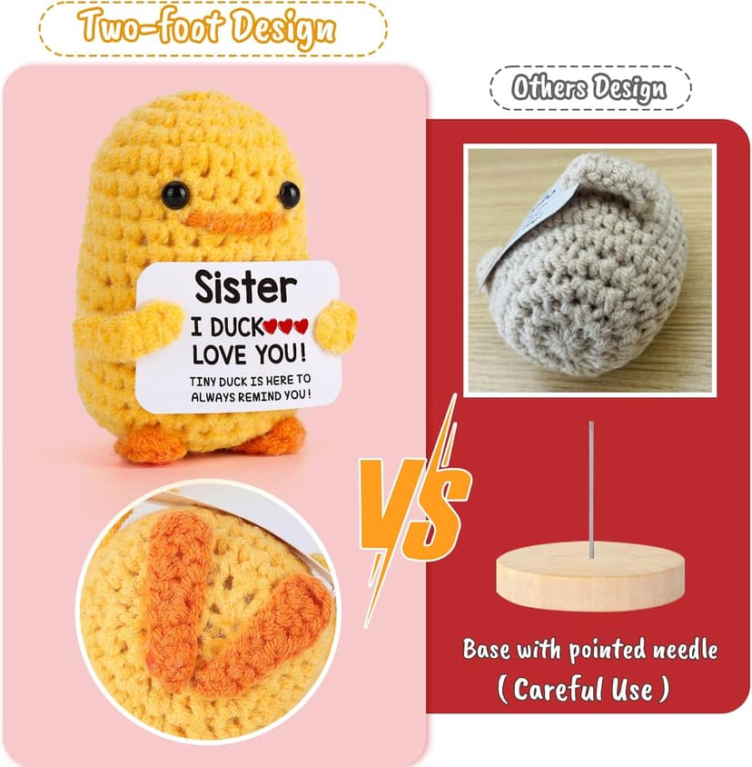 MBL Sister Gifts for Birthday Mothers Day - Handmade Funny Cute Small Duck Present for Sisters Sis Big Little Sister Graduation Christmas Stocking Stuffers