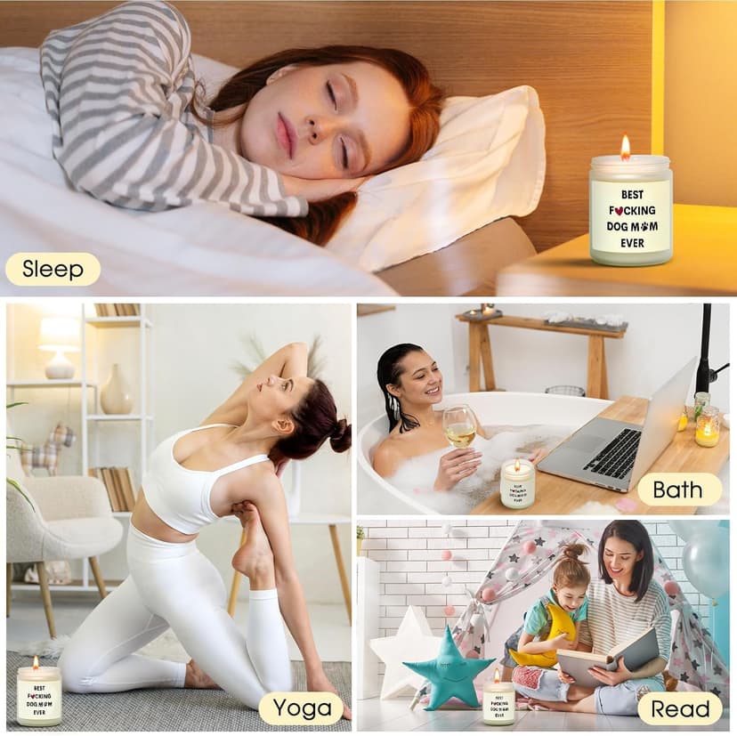 Kosmickiss Dog Mom Gifts for Women, Funny Dog Lovers Gifts for Women, Birthday Christmas Mothers Day Gift, Handmade Soy Wax Candle