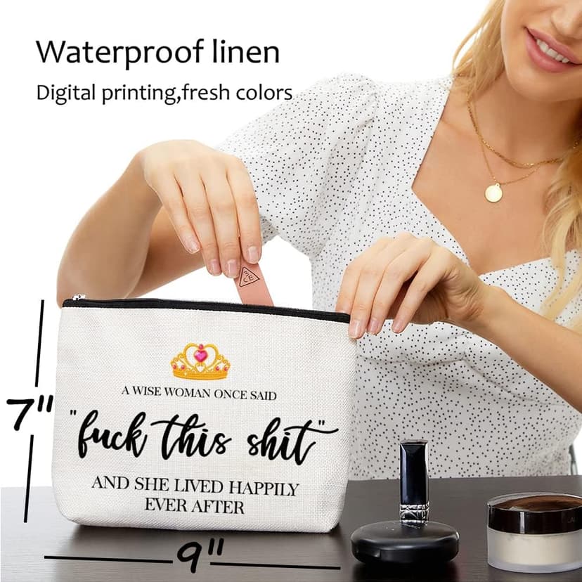 Luck This S-hit - Fun Birthday Gifts for Women - Makeup Travel Case/Bag, Anniversary Present, Commemorative/Retirement Gift