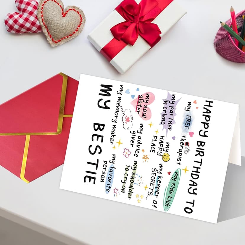 Funny Birthday Card for Women Sister, Happy Bday Gifts for Bestie, Bestie & Friendship Birthday Card