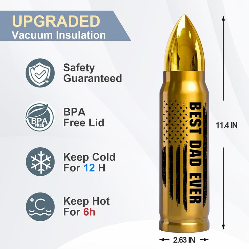 Gifts for Dad from Daughter Wife 17oz Stainless Steel Bullet Tumbler, Coffee Mug Birthday Gifts for Men Grandpa on Christmas Anniversary Valentines Fathers Day Stocking Stuffers for Men