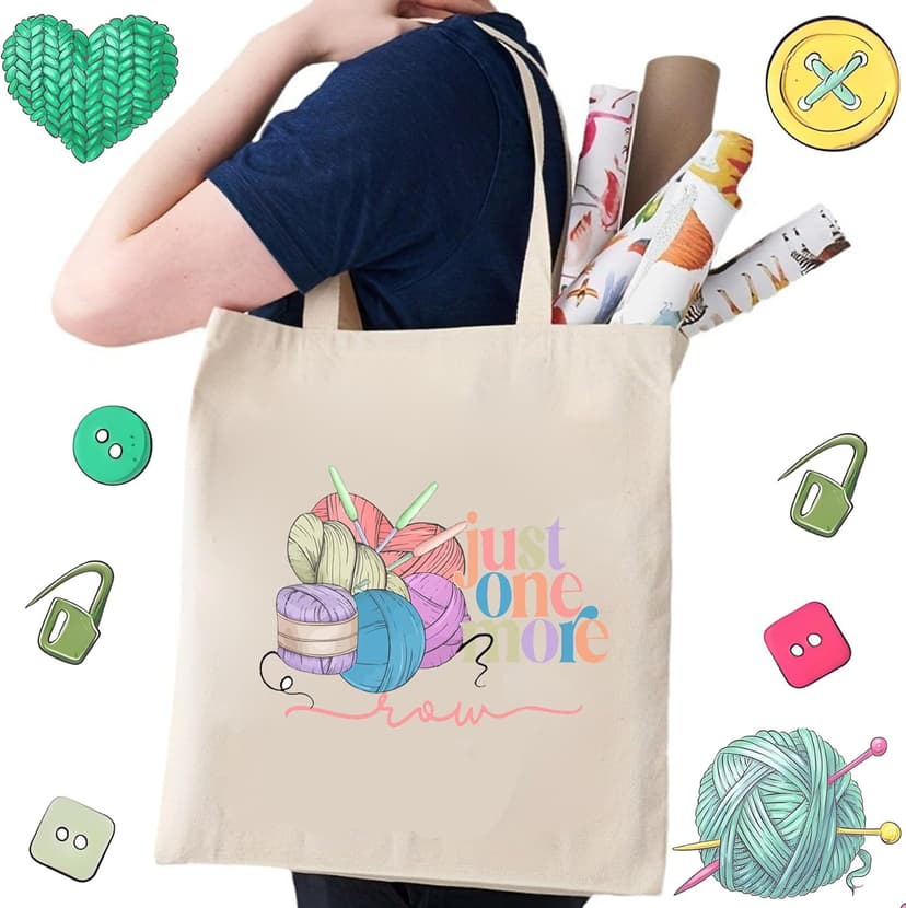 5 Pcs Crochet Gifts For Women,Crochet Reusable Grocery Bag, 50pcs Stickers for Friends, Mom, Knitting Lovers