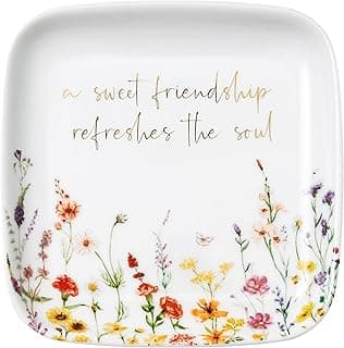 Crisky Jewelry Ring Dish for Women Christian Gifts Trinket Tray Inspirational Friendship Gifts for Friend Birthday Jewelry Tray for Her Sisters Besties Verse: Sweet Friendship –Proverbs 27:9