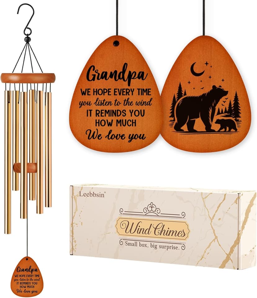 Gifts for Grandpa, Grandpa Wind Chimes, Father's Day Best Gift for Grandpa, Birthday Gift for Grandfather from Granddaughter, Grandson, Grandpa Gifts Ideas for Thanksgiving Christmas