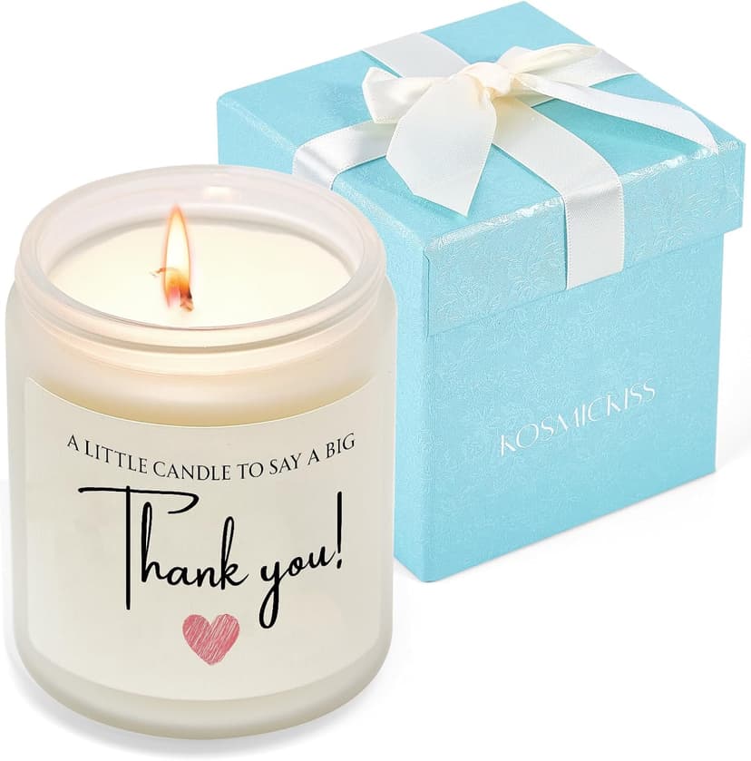 Thank You Gifts for Women, Men, Hostess, Couple, Appreciation Gifts for Teacher Coworker Employee Boss - a Little Candle to Say A Big Thank You, Lavender Scented Candle with Gift Box