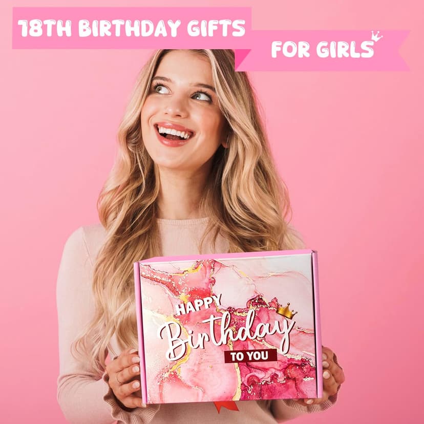18th Birthday Gifts for Girls, Best Popular Unique Gifts for 18 Year Old Girls Born in 2007, In My 18th Bday Era Gift Set with 18 Fabulous Gift, Happy 18 Year Old Girl Birthday Present Ideas