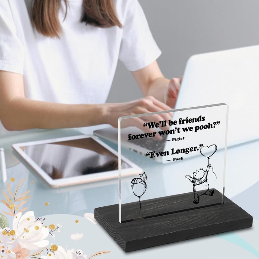 We'll Be Friends Forever Desk Sign Decor Gift for Best Friend Women Long Distance Sisters Birthday Gifts, 4"x 4.7", Acrylic Decorative Signs (GBA31)