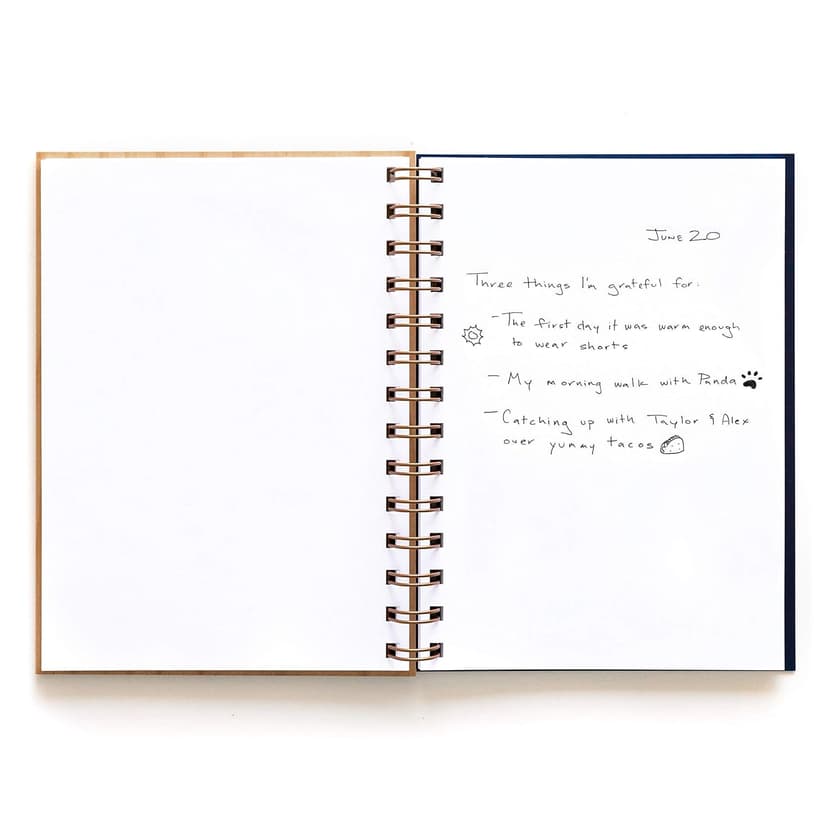 Patchwork Red Fox Spiral Daily Gratitude Journal with Blank Pages for Him Her [Hardcover Writing Notebook for Travel, Happy Father's Day Gifts for Dad from Kids, Made in the USA]