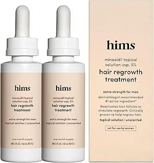 hims Extra Strength Hair Regrowth Treatment for Men with 5% Topical Minoxidil Solution for Hair Loss and Thinning Hair, Unscented, 2 Pack