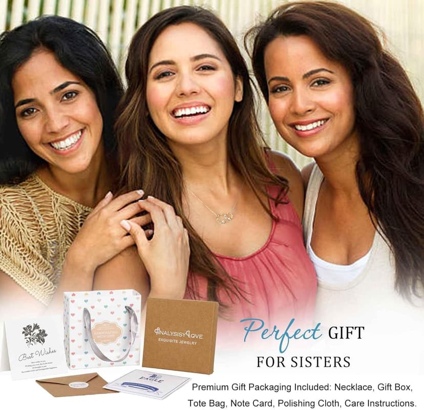 Sister Gifts, Sterling Silver Interlocking 2 Circles Necklace for Big & Little Sisters, Sister Birthday Gifts from Sisters