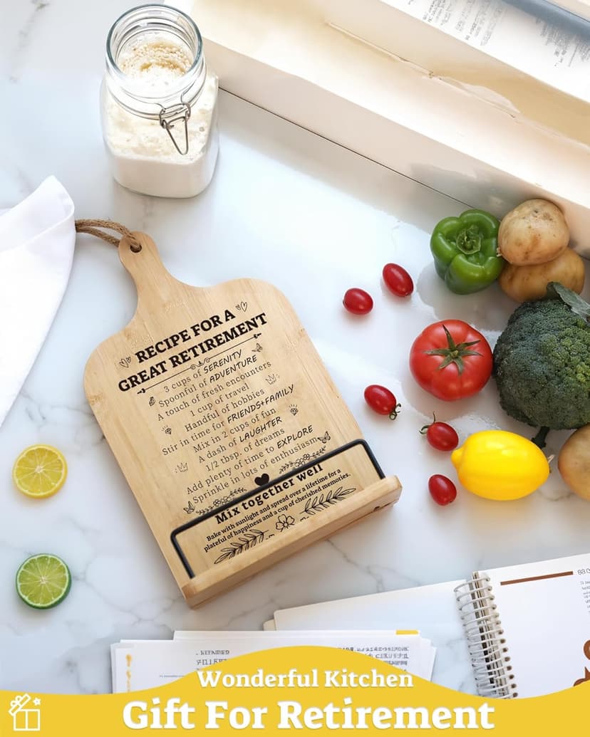 Retirement Gift for Woman, Cookbook Stand, Women Gift Ideas Cookbook Holder, Relaxation Gifts for Women, Recipe Book Stand, Cook Book Stand for Kitchen Counter, Thoughtful Gifts