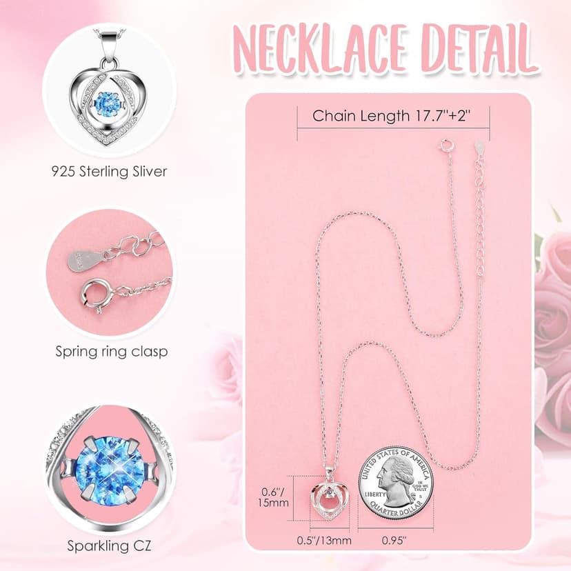 ADDWel Preserved Rose Gifts for Her, Forever Real Flowers with Sterling Silver Necklace for Wife Girlfriend Mom on Birthday Anniversary