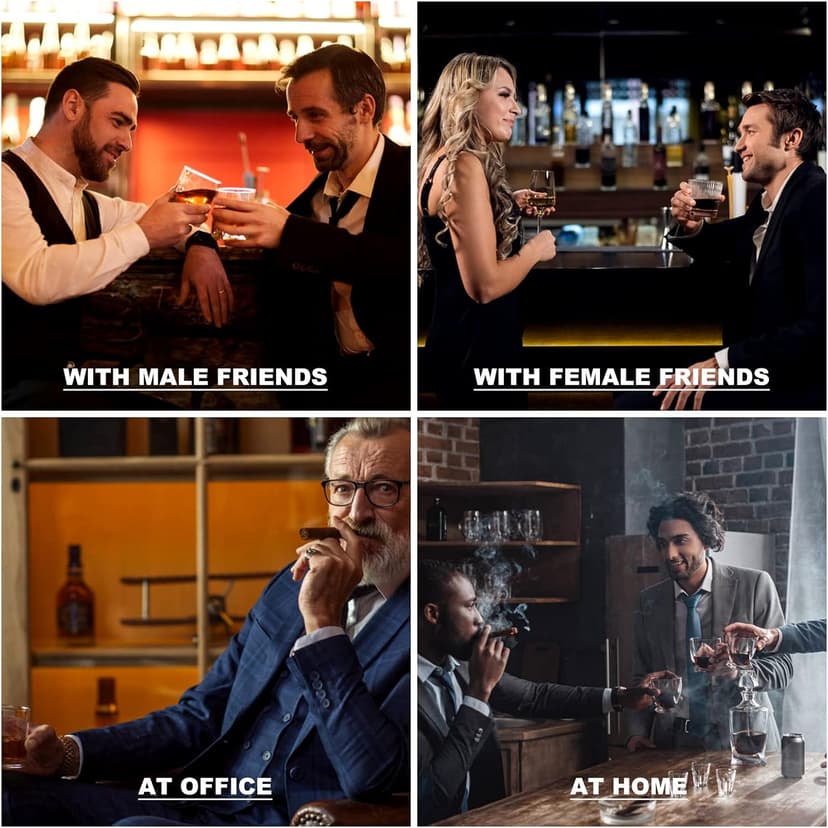 Whiskey Stones Gift Set - Whiskey Glass Set of 2 - Granite Chilling Whiskey Rocks - Scotch Bourbon Whiskey Box Set- Best Drinking Gifts for Men Dad Husband Birthday Party Holiday