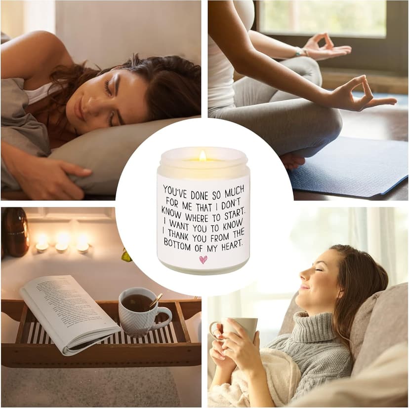 BAUBLEDAZZ Thank You Gifts for Women, Thank You Candle- Handmade Lavender Natural Soy Wax Candle (7oz)- Appreciation Gifts for Friends, Coworker, Men, Hostess