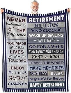 Retirement Gifts for Men - Best Gifts for Retirement Men 2025 - Funny Retired - Coworker Leaving Farewell Going Away Gifts for Coworkers Friends - Happy Retirement Decorations - Throw Blanket 50"x60"