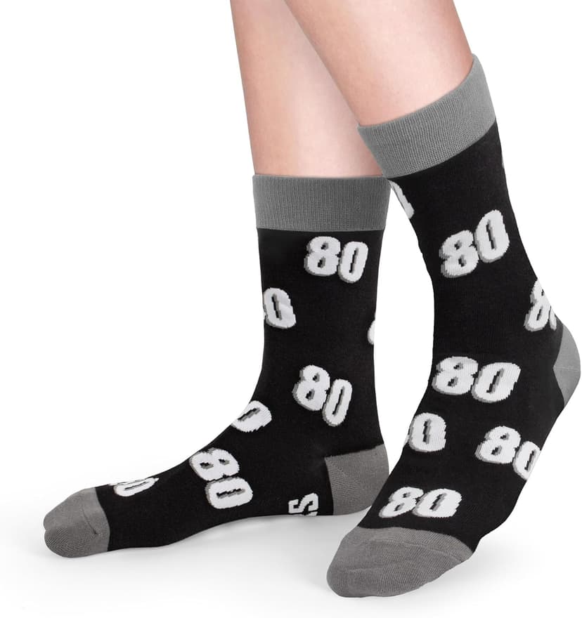 40th 50th 60th Birthday Gifts for him，Men 40th 50th 60th Birthday Decorations, Funny Black Crew Cotton Socks