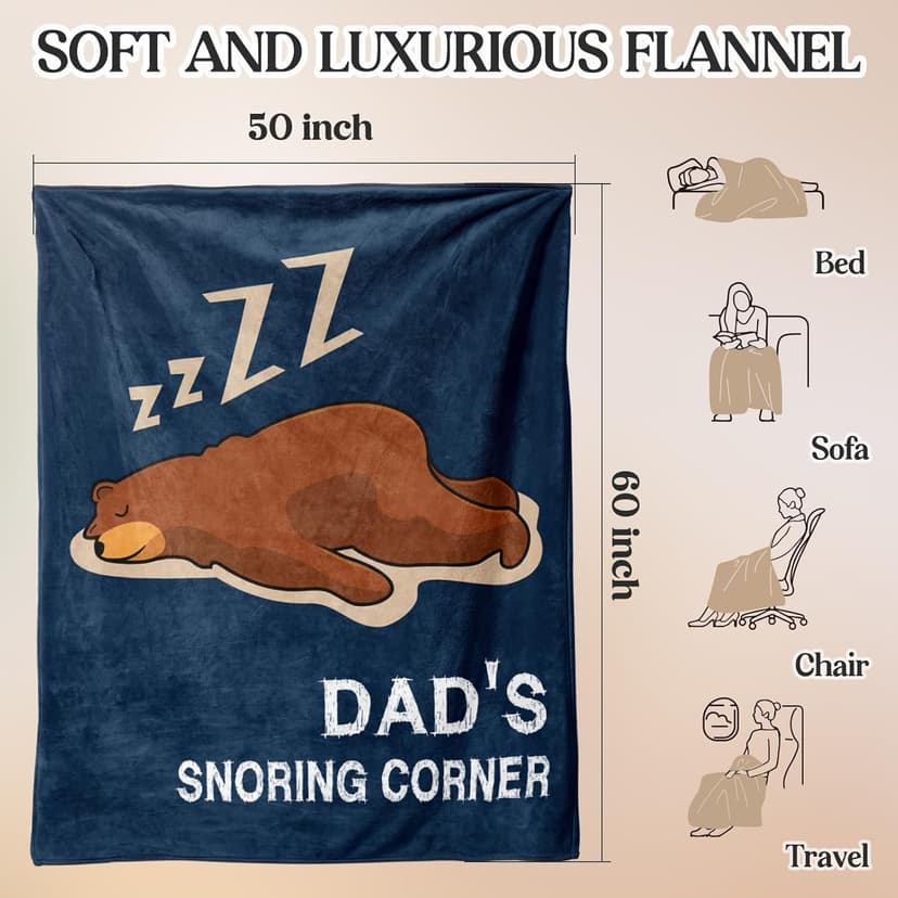 Birthday Gifts for Dad, Funny Dad Gifts from Daughter Son, Gift for Dads Birthday, Dads Gift for Birthdays Christmas Fathers Day Ideas, Father Birthdays Present Fleece Blanket 60"×50"