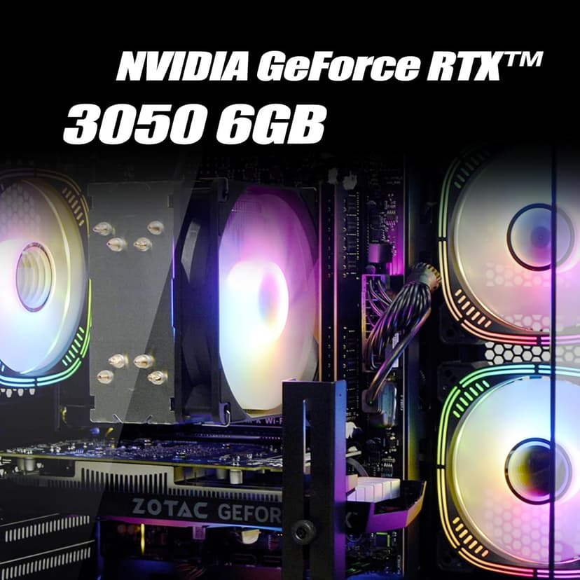 LXZ Gaming PC Desktop, I5-12400F, 2.5GHz, GeForce RTX 3050 6GB, 16GB DDR4 RAM, 1TB NVME SSD, for Gaming and Work, Black