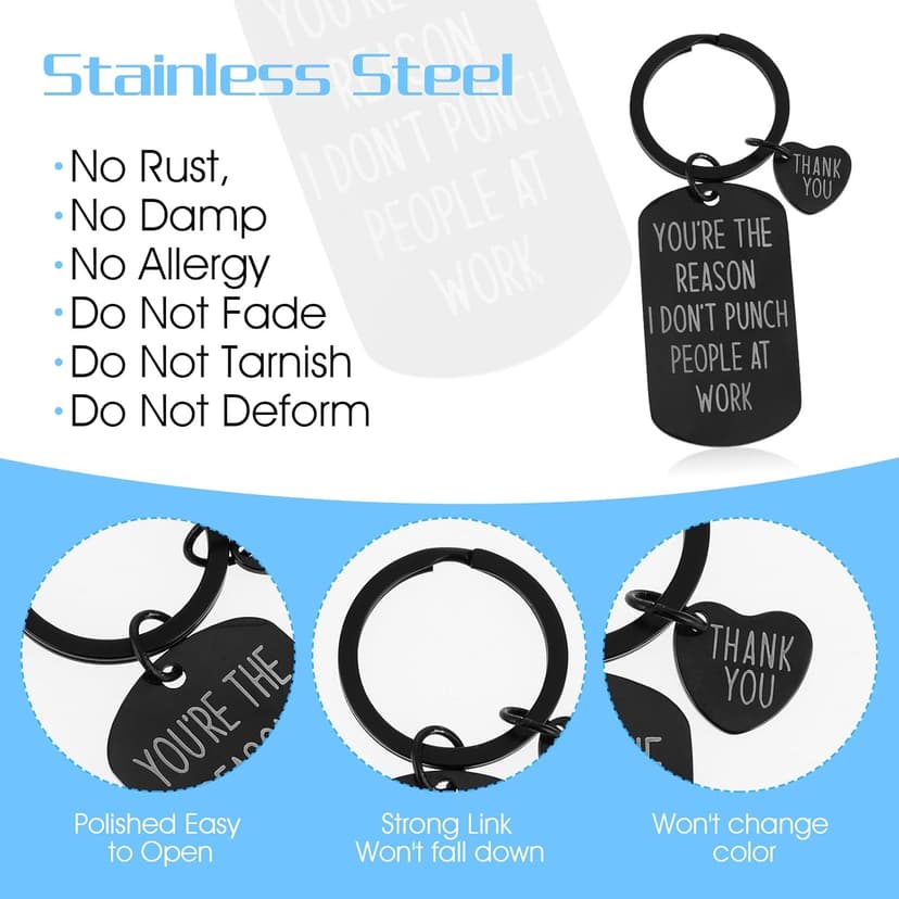 Ouligay Funny Coworker Gifts for Women Men, Gift for Best Friend, Friendship Keychain, Appreciation Gifts for Coworker Bestie Sister Teen Boy Men Retirement Farewell Going Away Gift(Black)