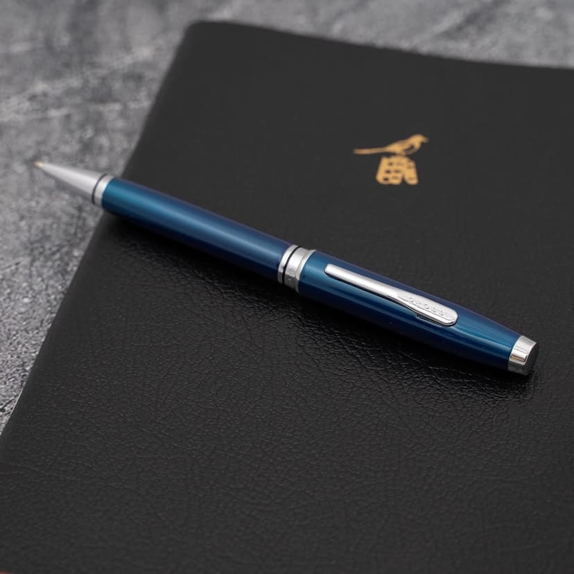 Personalized, Custom Engraved Cross Pen for Men or Women | Cross Coventry Ballpoint Pen | Luxury Gift for Office, Graduation and Business [Blue Lacquer with Chrome Trim]