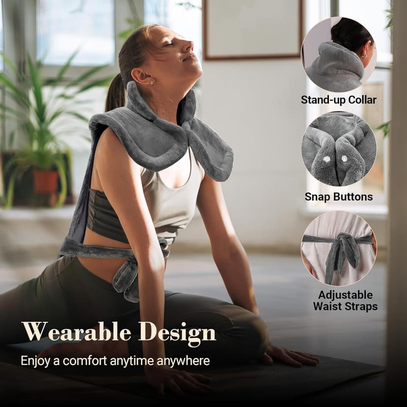 Comfier Heating Pad for Back Pain Relief, Fast Heating Pads for Back Neck and Shoulders, Electric Heated Wrap, 3 Heat Levels & 90-Mins Auto Shut Off, Birthday Gifts for Mom Dad Women Men