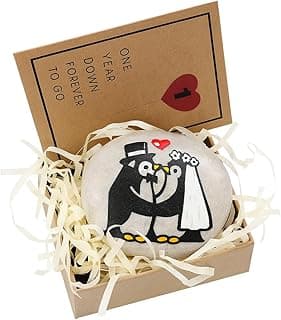 mqajdv Penguin Groom Gift from Bride – To My Husband on Our Wedding Day – Thoughtful Marriage Keepsake for Husband from Wife-to-Be – Unique Big Day Gift with Card