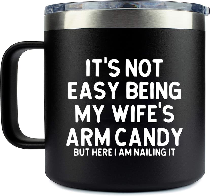 14Oz Funny Husband Mug (Black) - Husband Gifts from Wife - Unique Birthday Gift