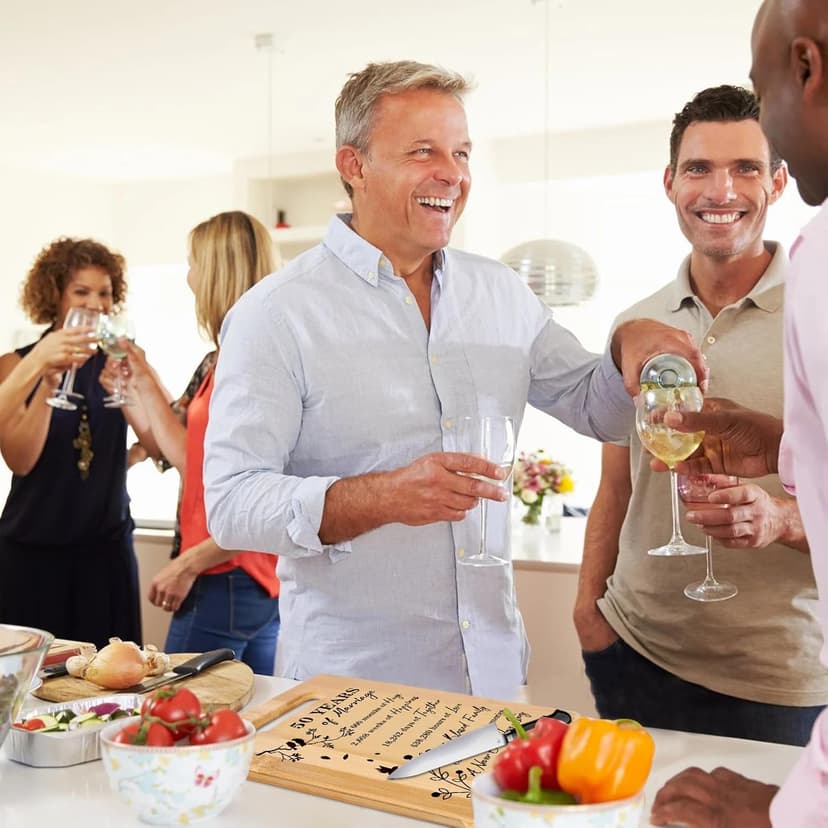 50th Wedding Anniversary for Women Men,Back In 1975&50 Years of Marriage Double sided Cutting Board Gift for Her Him,best 50 years anniversary Decorations for couple