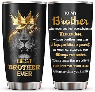 Best Gifts for Brother, Fathers Day/Christmas/Birthday Gift for Brothers Adult Tumblers 20oz, Big Brother Gifts from Sister Coffee Mug, Funny Gift for Older/Little Brothers Cup