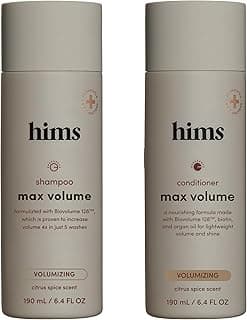 hims Max Volume Men's Shampoo & Conditioner Set - Volumizing Natural Shampoo and Conditioner for Men - Adds Volume, Shine & Bounce - Citrus Spice - 2 x 6.4 fl oz