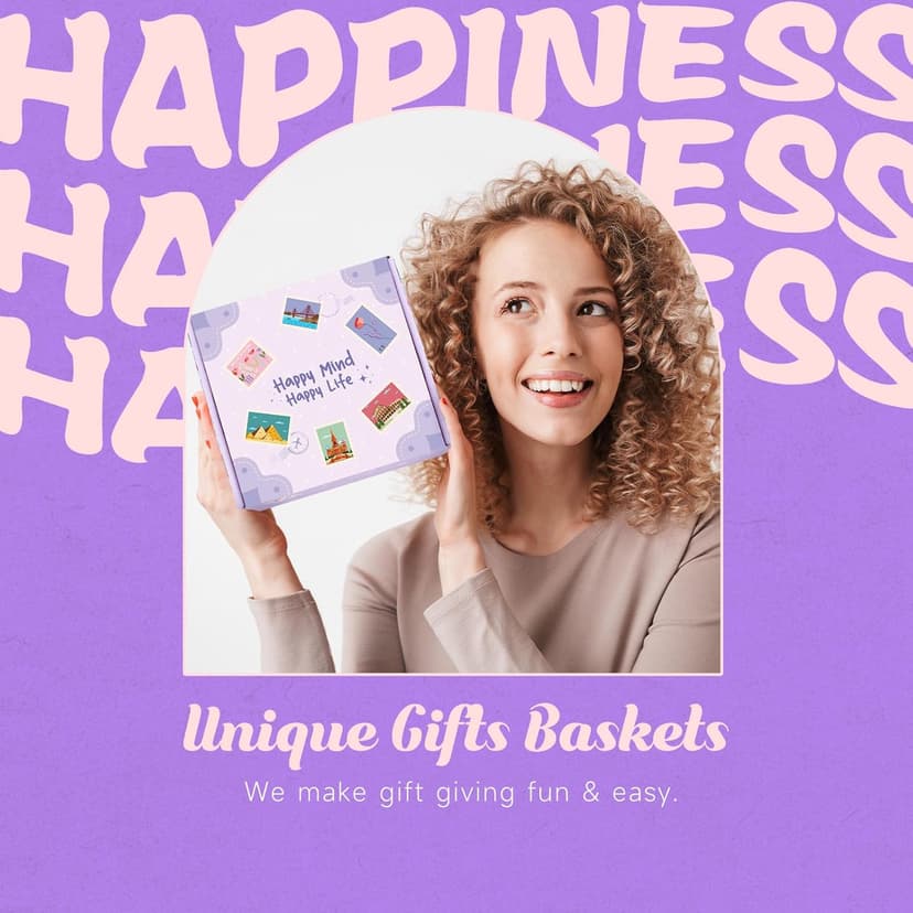 Gift Baskets for Women, 9pcs Unique Happy Birthday Gifts for Women, Best Mothers Day Christmas Gifts Get Well Soon Basket Appreciation Ideas Box w/Tumbler Her Mom Sister Friend Friendship Teacher