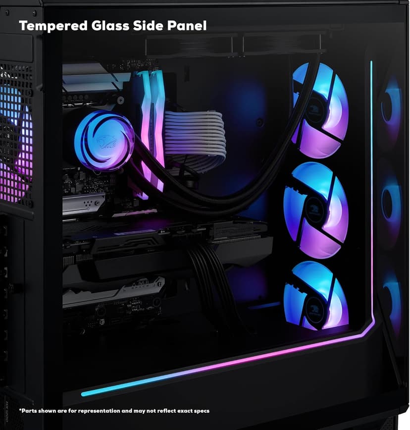 iBUYPOWER Slate MESH Gaming PC Desktop Computer Intel Core i7 14700F CPU, NVIDIA GeForce RTX 5070 12GB GPU, 32GB DDR5 RGB 5200MHz RAM, 1TB NVMe SSD, Windows 11 Home, Keyboard and Mouse - SMI7N5701